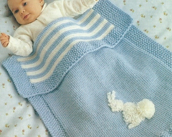 PDF Baby Pram Blanket Knitting Pattern – Vintage, Retro, Baby Blanket, Pram Blanket - PDF instant download