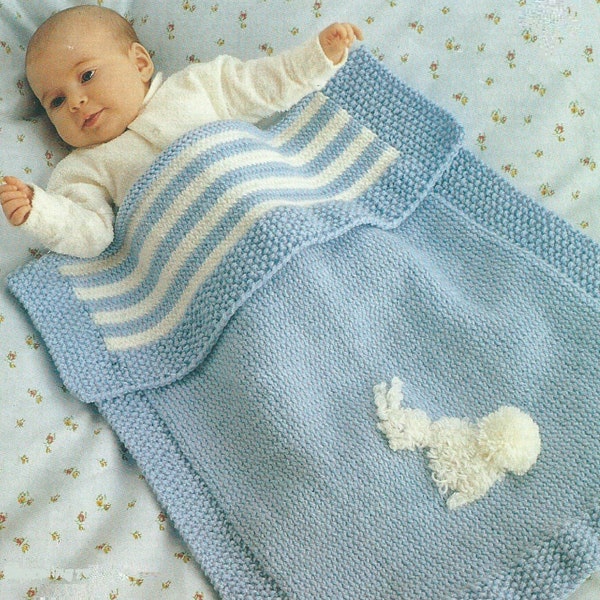 PDF Baby Pram Blanket Knitting Pattern – Vintage, Retro, Baby Blanket, Pram Blanket - PDF instant download