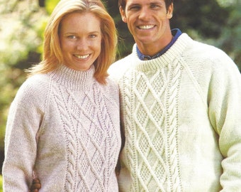 PDF Cable Aran Jumper Knitting Pattern – Vintage, Aran, Retro, Chunky Jumper, Chunky Sweater Jumper  PDF instant download