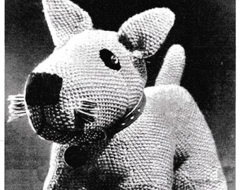 PDF Vintage Tim the Terrier Toy Knitting Pattern – Vintage, Retro, Vintage Toy, Terrier Toy - PDF instant download
