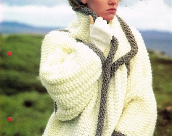 PDF Chunky Coat Knitting Pattern – Vintage, Retro, Coat, Jacket - PDF instant download