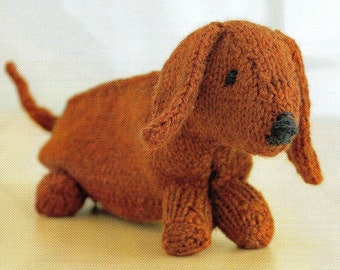 PDF Dog Pencil Case Knitting Pattern – Vintage, Retro, Toy, Pencil Case - PDF instant download