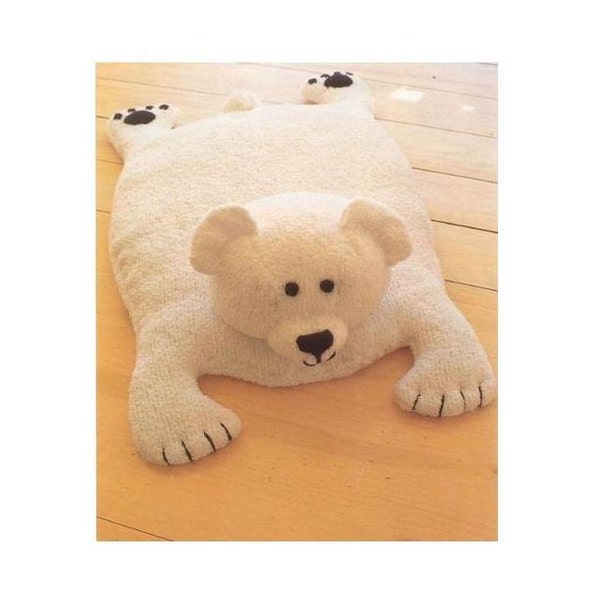 PDF Vintage Polar Bear Rug Knitting Pattern – Vintage, Retro, Polar Bear - PDF instant download