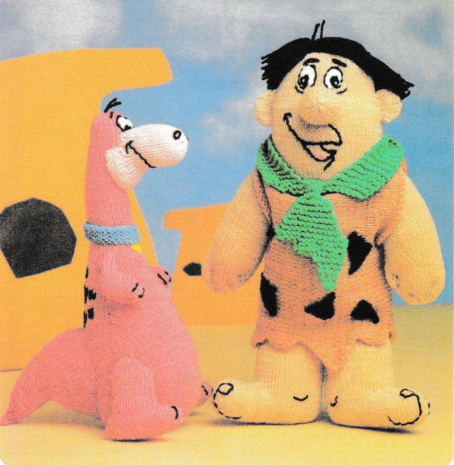 PDF Fred Flintstone & Dino Toy Knitting Pattern Rare Retro Etsy