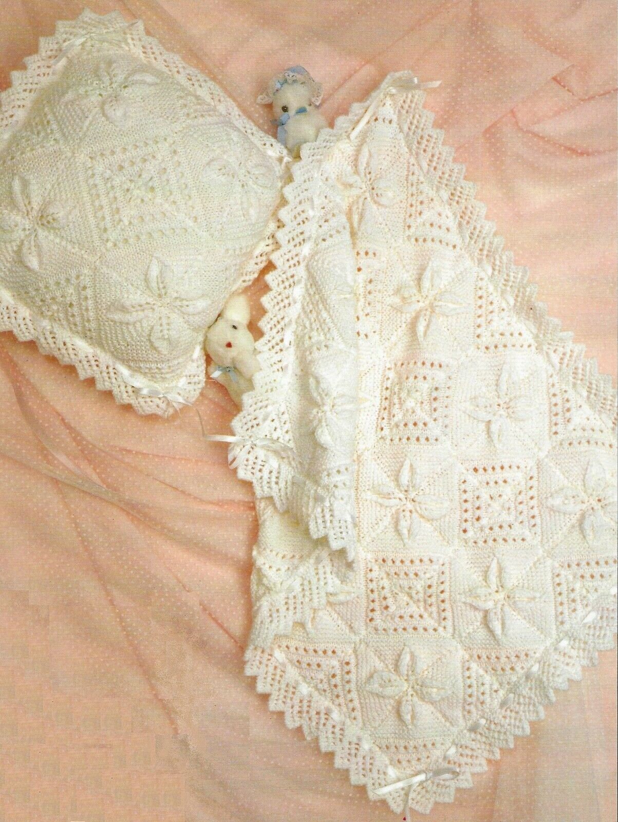 PDF Baby Pram Blanket & Cushion Knitting Pattern Vintage Etsy UK