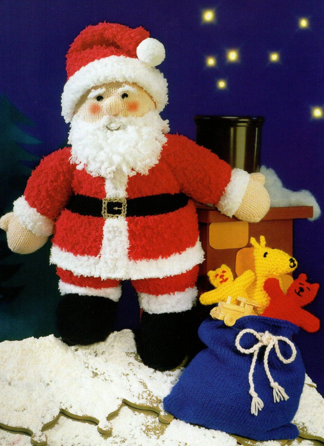 PDF Father Christmas Knitting Pattern Vintage Retro Santa Etsy UK
