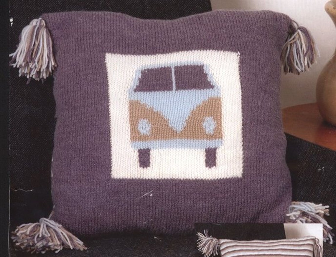 PDF Vintage VW Campervan Throw and Cushion Knitting Pattern Etsy