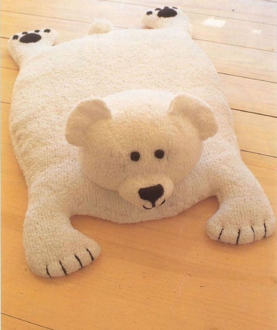 PDF Vintage Polar Bear Rug Knitting Pattern – Vintage, Retro 