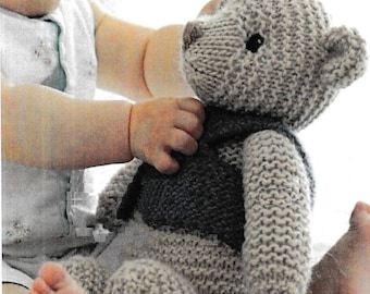 PDF Vintage Cute Teddy Bear Knitting Pattern – Vintage, Retro, Teddy Bear - PDF instant download