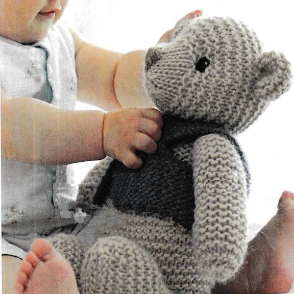 PDF Vintage mignon nounours Knitting Pattern – Vintage, rétro, ours en peluche - téléchargement immédiat PDF