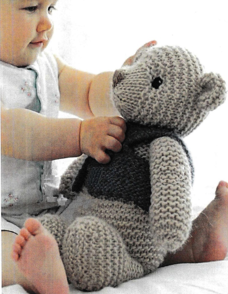 PDF Vintage Cute Teddy Bear Knitting Pattern Vintage, Retro, Teddy Bear PDF instant download image 1