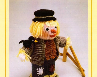 PDF Vintage Woolly Wotnot Knitting Pattern – Scarecrow, Doll, Toy - PDF instant download