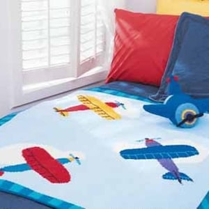 PDF Vintage Flugzeug Decke Knitting Pattern – Vintage, Retro, Flugzeug Blanket - PDF-sofort-download