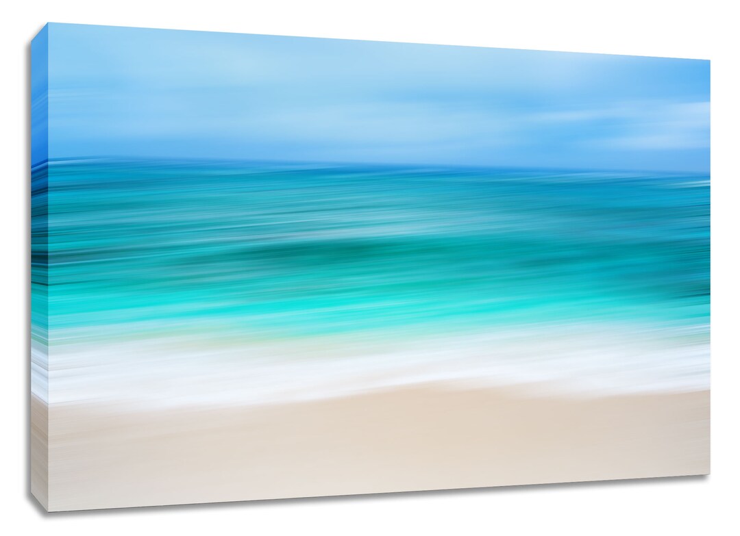 Abstract Beach Canvas Wall Art. Ocean Color Tropical Teal Etsy