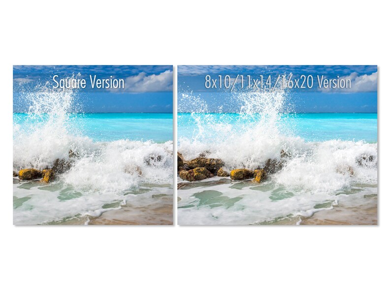 Wave Photography in Turks and Caicos. Tropical beach surf wall art. Ocean blue turquoise teal. Choose print, matted or framed, or canvas. image 10