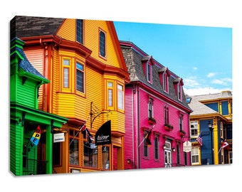 Lunenburg photography print. Nova Scotia wall colourful wall art. Maritime town decor. Choose print, matted or framed or on stretched canvas