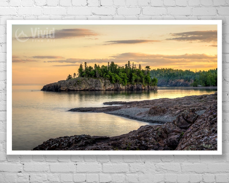 Minnesota Framed Wall Art. Lake Superior Ellingson Island Etsy