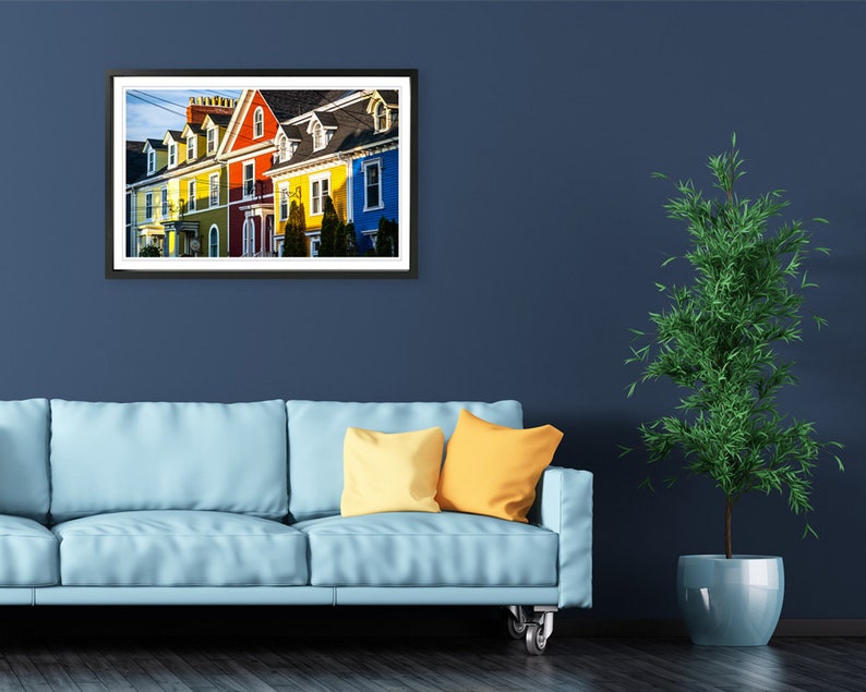 Jelly Bean Row Houses Canvas Wall Art. St Johns Architecture Etsy