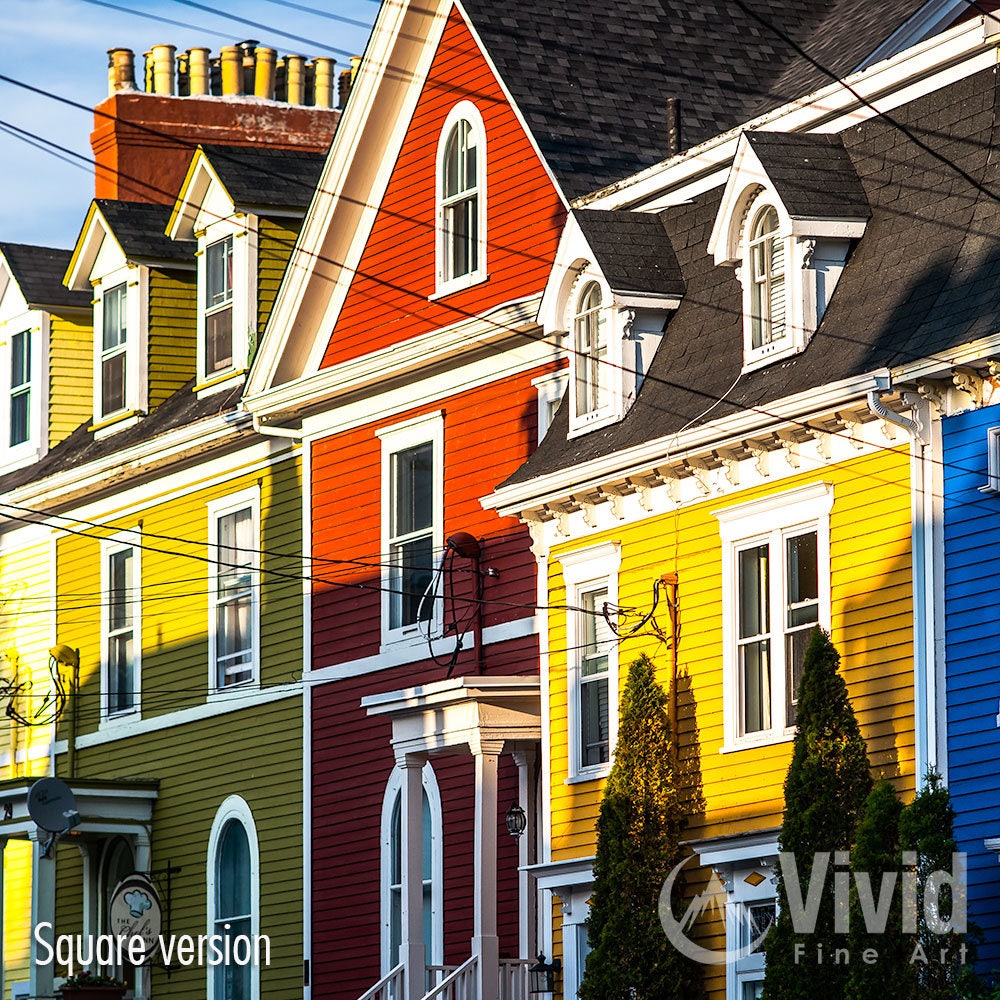 Jelly bean row houses canvas wall art. St Johns Architecture Etsy