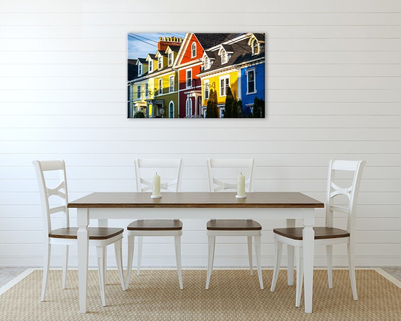 Jelly bean row houses canvas wall art. St Johns Architecture Etsy
