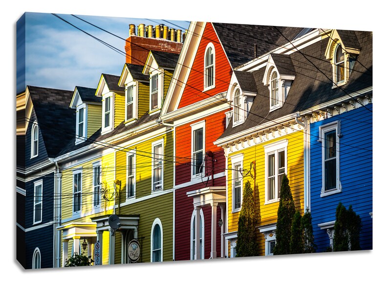Jelly Bean Row Houses Canvas Wall Art. St Johns Architecture Etsy Canada