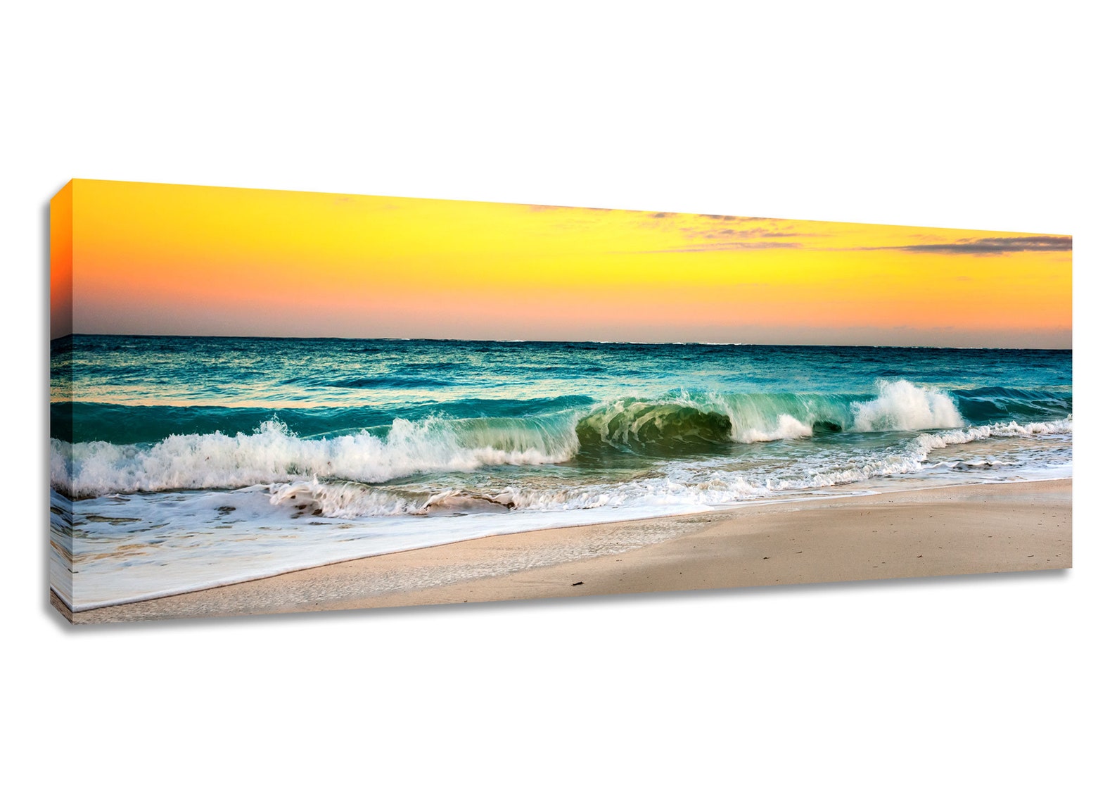 Beach panorama wide canvas wall art sunrise seascape. Framed Etsy