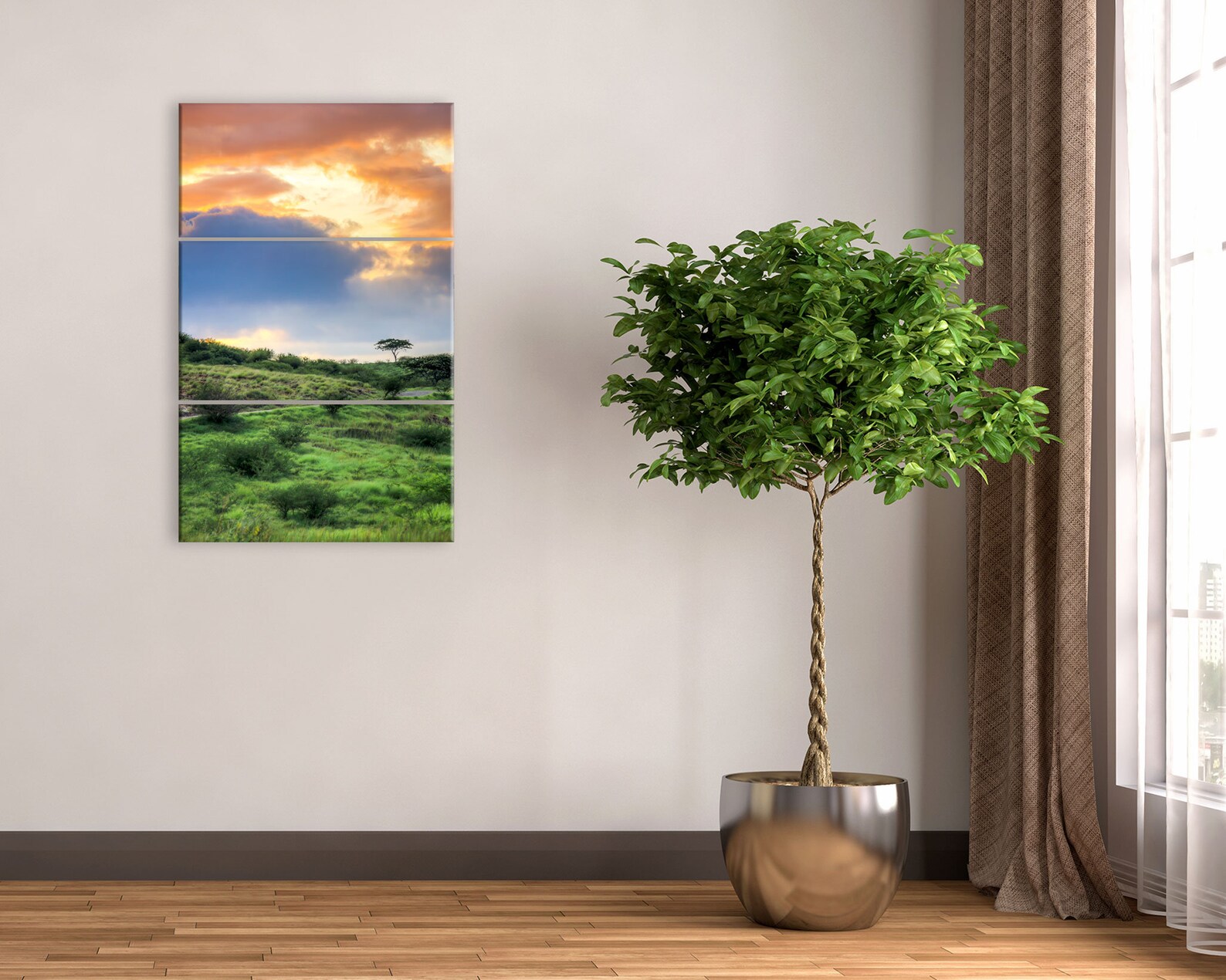 Narrow Wall Art Canvas Print. Tall Wall Decor Framed Tropical Etsy UK