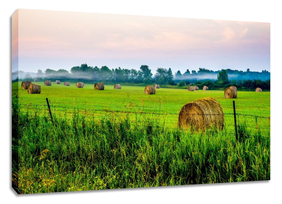 Farmland Picture Photography. Rural Wall Art Wide. Hay Bale Etsy UK