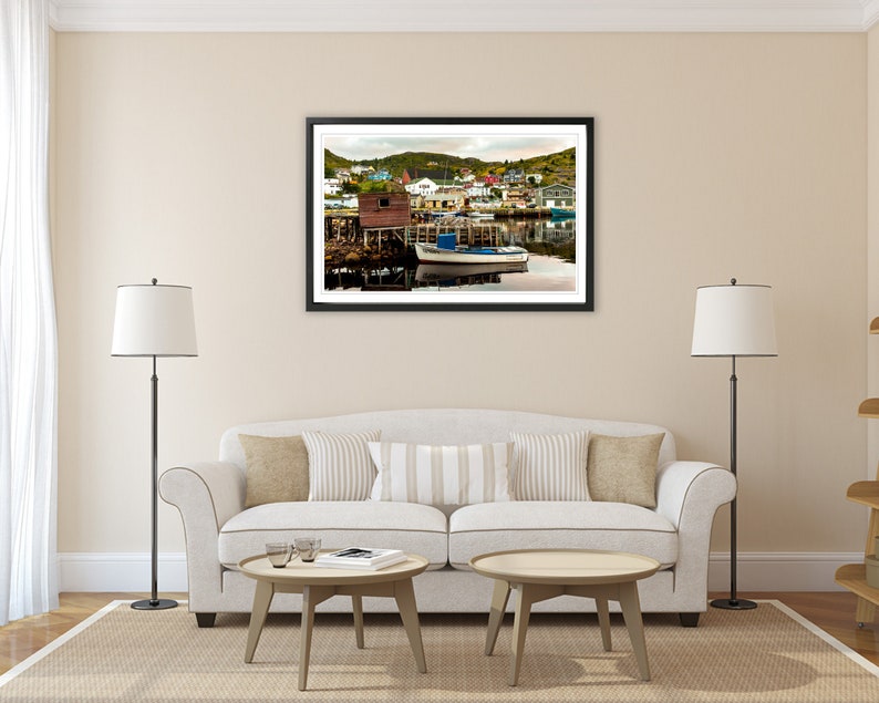 Newfoundland wall art Petty Harbour. Fishing harbor photography home decor. Nautical village landscape picture. Choose print or canvas image 5