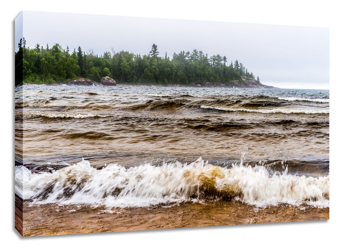 Lake superior canvas wall art. Northern Ontario framed print | Etsy