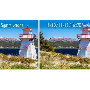 Newfoundland photo. Woody Point Lighthouse and Gros Morne Mountain. Rocky Harbour wall art. Available in print, matted, framed or on canvas. image 9