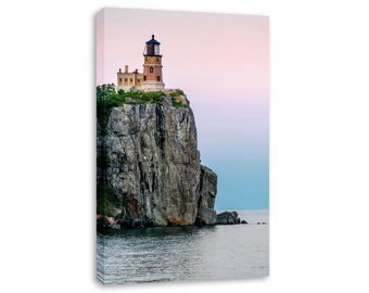 Split Rock Lighthouse photo. Minnesota wall art vertical. North shore Lake Superior. Choose print, matted or framed, or on stretched canvas.