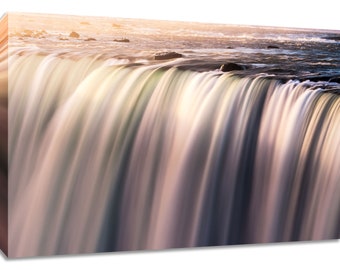 Niagara falls photography. Waterfall wall art. Abstract water canvas decor. Copper print original.