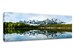 Wide landscape canvas wall art Banff mountain reflection. Panoramic Alberta framed print. Matted picture canada vista colorful 12x36 50 inch 