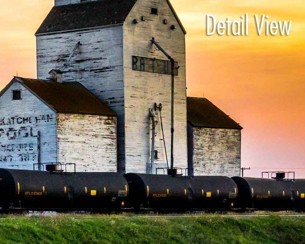Thin wall art grain elevator 11x14 prairie photography rural | Etsy