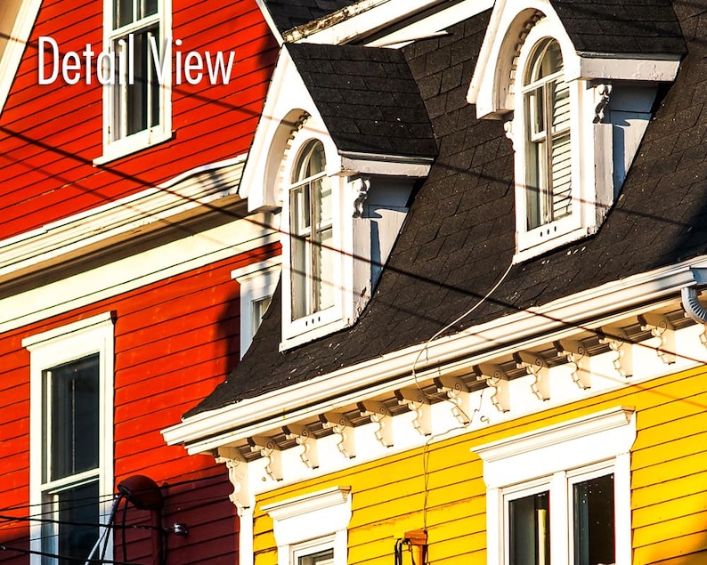 Jelly Bean Row Houses Canvas Wall Art. St Johns Architecture Etsy