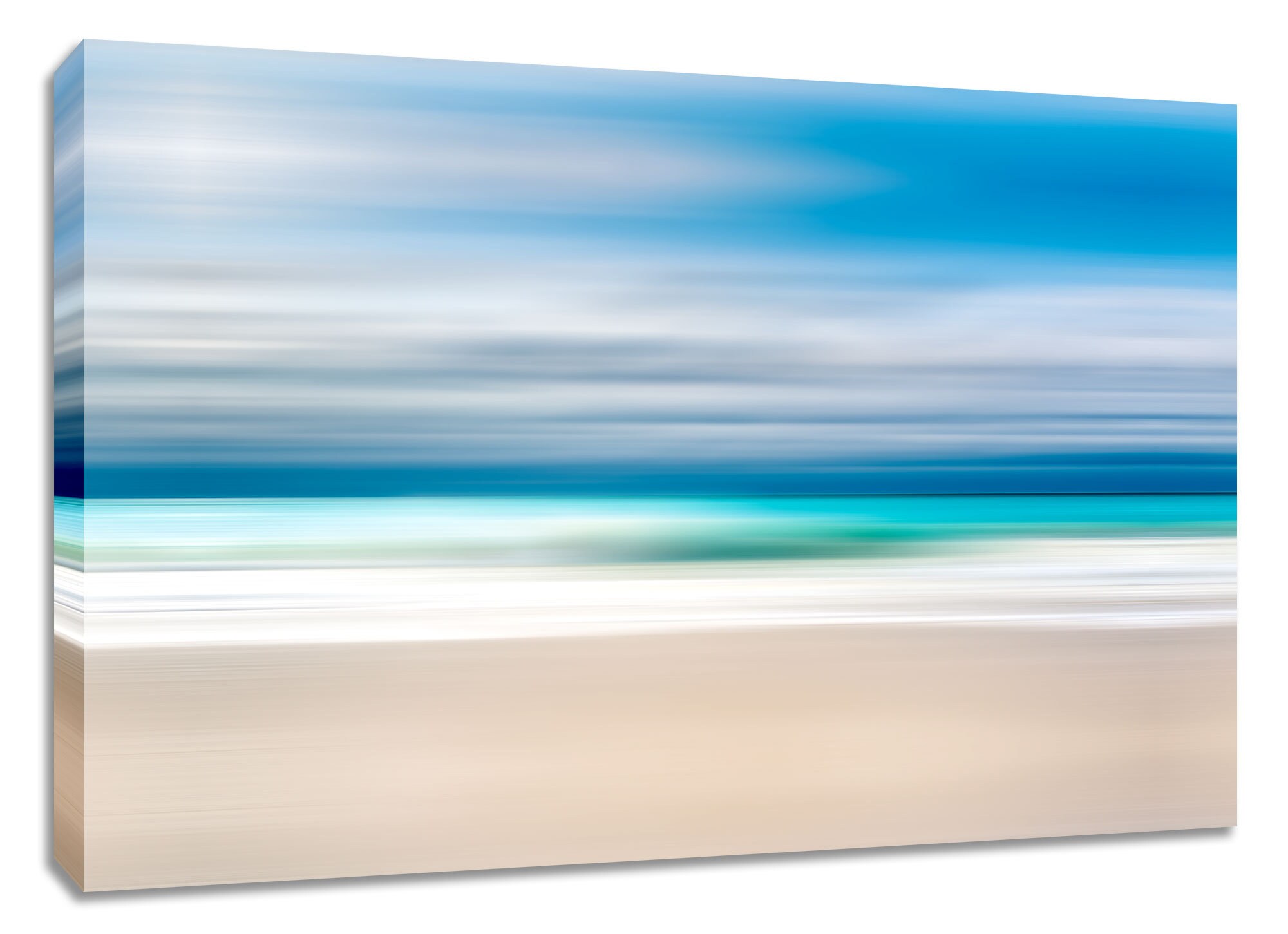 Set of 4 Beach Canvas Art Prints for your Bathroom Caribbean Landscape 