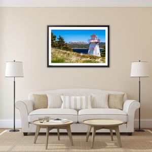 Newfoundland photo. Woody Point Lighthouse and Gros Morne Mountain. Rocky Harbour wall art. Available in print, matted, framed or on canvas. image 5