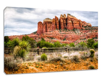 Sedona canvas art print Cathedral Rock. Landscape photography framed wall art. Arizona pictures desert home decor. Red rock state park 8x10.