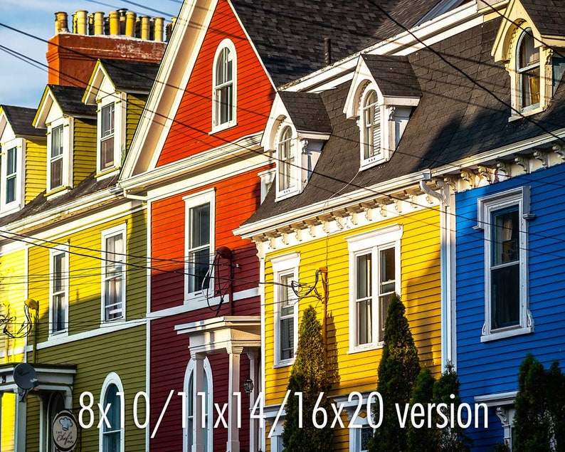 Jelly Bean Row Houses Canvas Wall Art. St Johns Architecture Etsy