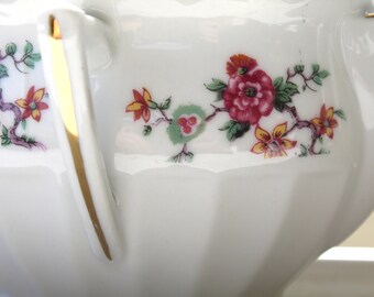Porzellan Tasse ohne Untertasse mit Rosendesign 1,2cm Puppenstube Miniatur 