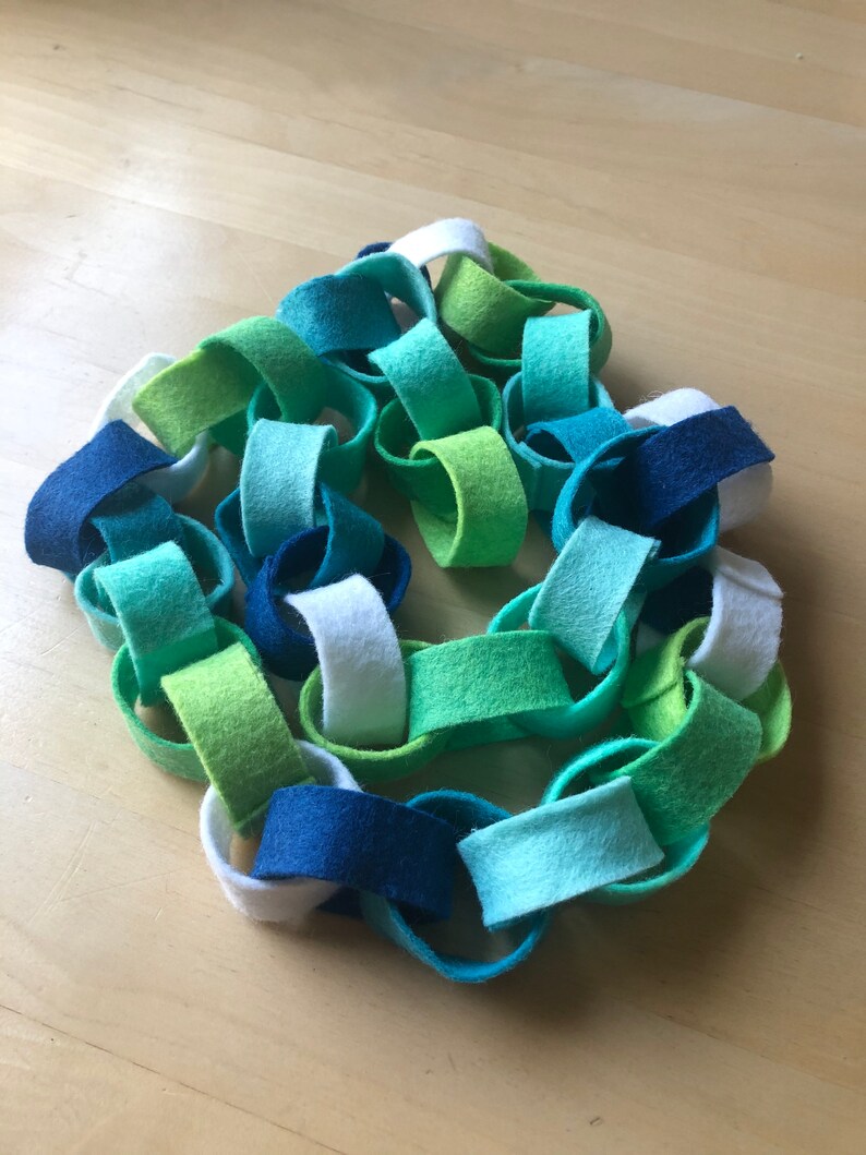Woolblend Felt Chain Garland 4.5ft Etsy