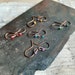 Forged copper ear hook, enamelled, oxidized, colored hook, original, handmade component, earrings; artisanal - Set of 5 pairs 