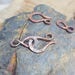 Clasp / hook wrought copper large molded, stamped, oxidized, handmade, rustic, for bracelet, necklace. handmade - set of 2 