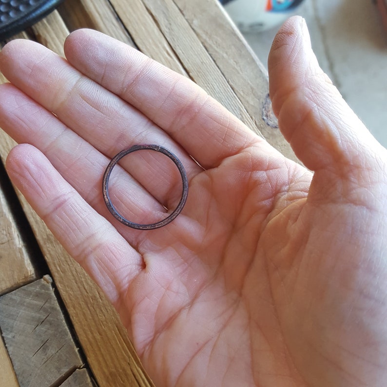 copper rings circles closed welded patinated Etsy