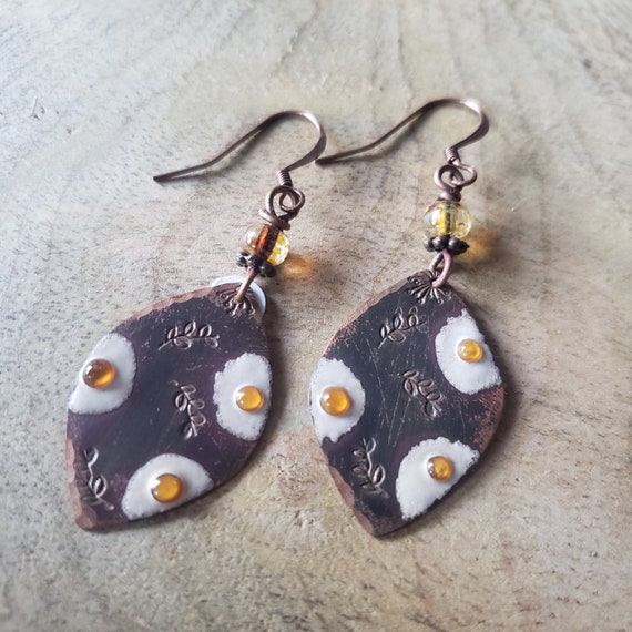 Copper Leaf Earrings Low Price End of Collection Etsy Ireland