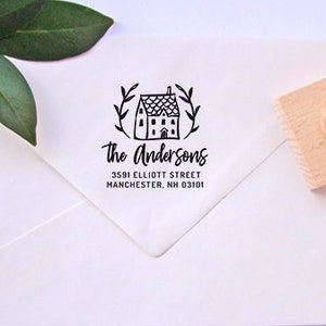 Familie RETOUR Adres Stempel / Kalligrafie Stempel / Gepersonaliseerde Adres Stempel / Aangepaste Rubber Stempel / Houten Stempel / Cadeau voor nieuwe familie