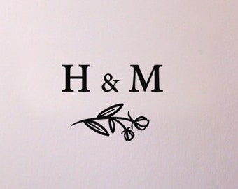 Custom Monogram Wedding Stamp / Calligraphy Wedding Invitation / Wedding Gift / Custom Rubber Stamp / Personalized Stamp / Wooden Stamp