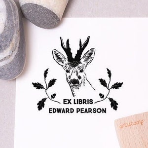 Ex Libris Made Just For Him Book Stamp / Personalized Gift / Custom Rubber Stamp / Book Lover / Gift For Husband / Gift For Father in Law