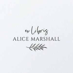 Custom BOTANICAL Ex libris Sello portátil / Sello autoentintado personalizado / Sello de tinta personalizado / Exlibris con motivo botánico